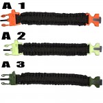 4 in 1 Survival Flint Fire starter paracord Whistle Gear Buckle Camping ignition Equipment rescue rope escape Bracelet kit