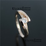 40% Off Silver Wedding Jewelry Rings for Women Crystal Engagement Cubic Zirconia Ring Rose Gold Color Anillos Uloveido J045