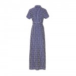 4XL 5XL Women Summer Big Size Dress Casual Plaid Button Dresses Long Loose Sashes Work Office Dresses Plus Size Vestidos