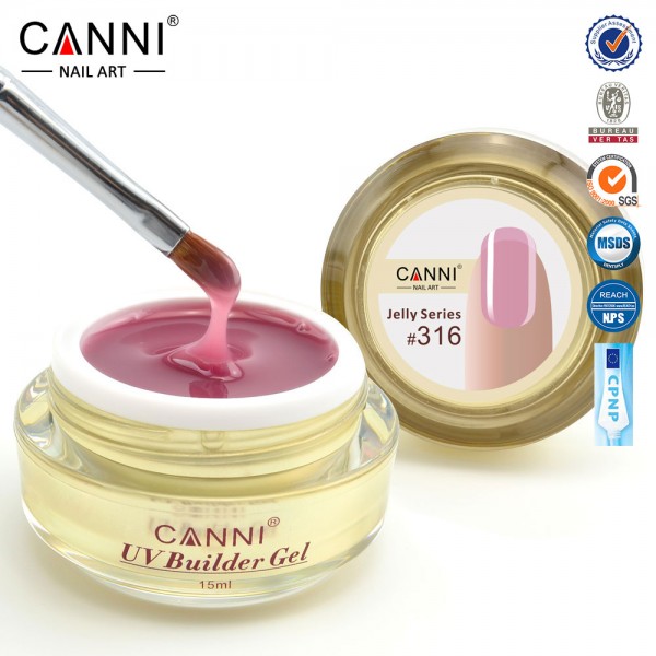 #50951 2017 newest CANNI 15ml 25 colors semi color solid stransparent color extend uv camouflage hard jelly builder stand gels