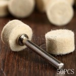 50pcs/pack 13mm Wool Felt Polishing Buffing Round Wheels Grinding Pad with 2 Shanks for Dremel Rotary Polishing Wheel Tools 2016