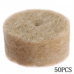 50pcs/pack 13mm Wool Felt Polishing Buffing Round Wheels Grinding Pad with 2 Shanks for Dremel Rotary Polishing Wheel Tools 2016