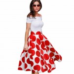 50s 60s Vintage Polka Dot Rockabilly Swing Pin Up Tunic Women Slash Neck Off The Shoulder Summer A-line Dresses A015