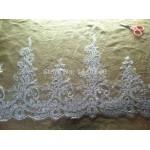 6   yard Free Shipping  Paillette lace Trim wedding DIY dress fabric Dress,  headdress, jewelry costume,