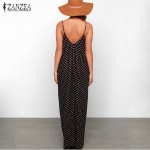 6 Color Sexy 2017 ZANZEA Women Strapless Polka Dot Casual Loose Long Maxi Summer Dress Cotton Beach de verano Vestidos Plus Size