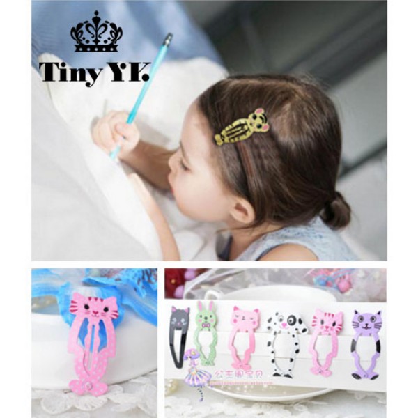 6pcs lot Fashion Girl Animal Hairpin headwear kid's barrettes Hair clips Jewelry Snap Clips Children Hair Accessories