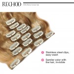 7 Pc 14 Clip In Human Hair Wavy Remy European Clip In Hair Extensions Clips In Human Hair Extensions 180G Colore 27/613 Mixed