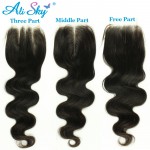 7A Brazilian Virgin Hair Body Wave 3bundles with1pcs Lace Closure Mink Brazilian Hair 100% Human Hair Brizilian Ali Sky hair 