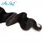 7A Brazilian Virgin Hair Body Wave 3bundles with1pcs Lace Closure Mink Brazilian Hair 100% Human Hair Brizilian Ali Sky hair 