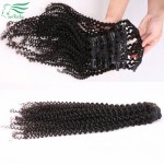 7A Grade Kinky Curly Clip In Human Hair Extensions 100/120G Brazilian Virgin Hair Clip In Extension Human Hair Extension 7Pc/Set