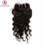 7A Lace Closure With Baby Hair Loose Curly Human Hair Closure Peruvian Loose Wave Closure Free Middle Three Part Top Closure 