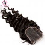 7A Lace Closure With Baby Hair Loose Curly Human Hair Closure Peruvian Loose Wave Closure Free Middle Three Part Top Closure 