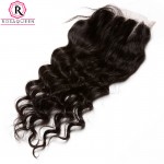 7A Lace Closure With Baby Hair Loose Curly Human Hair Closure Peruvian Loose Wave Closure Free Middle Three Part Top Closure 