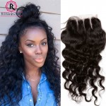 7A Lace Closure With Baby Hair Loose Curly Human Hair Closure Peruvian Loose Wave Closure Free Middle Three Part Top Closure 