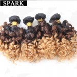 7A Ombre Brazilian Virgin Hair Spiral Curly with Closure 2/3/4 Bundles with Lace Frontal Closure Kinky Curly Human Hair Weave 