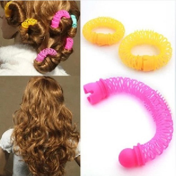 8pcs Girls Curler Hair Curlers Elastic Ring Bendy Curler Spiral Curls DIY Tool Girl Women Accessories Elastic Hair 2016 New Hot