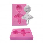 9*6.2*1.7cm Dress Girl Shape 3D Candle Mold Silicone Form Fondant Cake Decoration Tool Chocolate Diy Mould