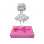 9*6.2*1.7cm Dress Girl Shape 3D Candle Mold Silicone Form Fondant Cake Decoration Tool Chocolate Diy Mould