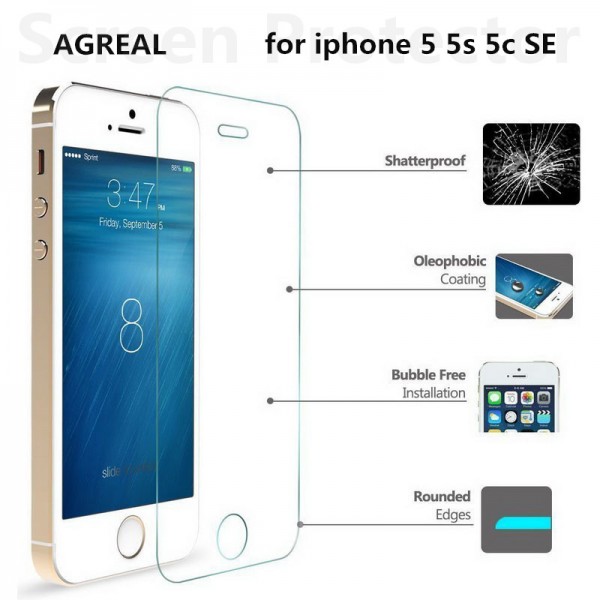 9H 0.3mm 2.5D Arc Tempered Glass Screen Protector for iPhone 5s 5 5c SE Explosion Proof Toughened Protective Film For iPhone 5