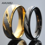 AMUMIU Stainless Steel Couples Rings for Men Women Gold Wedding Bands Engagement Anniversary Lovers his and hers promise KR005