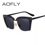 AOFLY Fashion Sunglasses Women Half Frame 2017 Luxury Brand Designer Sun glasses Vintage Goggle Eyewears UV400 Protection AF7905