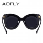 AOFLY Fashion Sunglasses Women Luxury Brand Designer Vintage Sun glasses Female Rivet Cat eye Glasses For Women Gafas Oculos