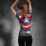 [AP] Marvel Heroes T Shirt Women T-shirt Fashion Caption America 3D Print Avenger Compression Shirts Tops Superman Shirt Tights