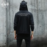 ATHIEF Casual Men Sweatershirt with Hat Guns n Roses Axl Rose Demon Anti-War Plus Size Loose Oversize Hoodie Rock and Roll