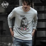 ATHIEF Mens Sweatershirt NIRVANA Kurt Cobain Pattern Printed Overpull for man Top Rock and Roll Brand Bottoming Hoodie Plus Size