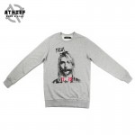 ATHIEF Mens Sweatershirt NIRVANA Kurt Cobain Pattern Printed Overpull for man Top Rock and Roll Brand Bottoming Hoodie Plus Size