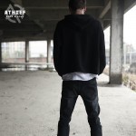 ATHIEF NEW Street Style Mens Top Oversize Loose Short Hoodie 100% Cotton Solid Hip Hop Swag High Quality man Basic Pullover