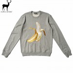 Aelfric Eden Brand-clothing Banana Embroidery Men Hoodies Cotton O-neck Black Gray Sweatshirt Dg Versae Tracksuit Homme Men Tops