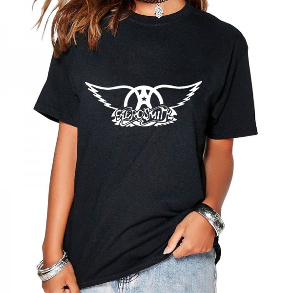 Aerosmith T Shirt women New Fashion Casual Rock Band o-neck t-shirts Women Short Sleeve Tops & Tees Cotton Rock Roll T-shirts