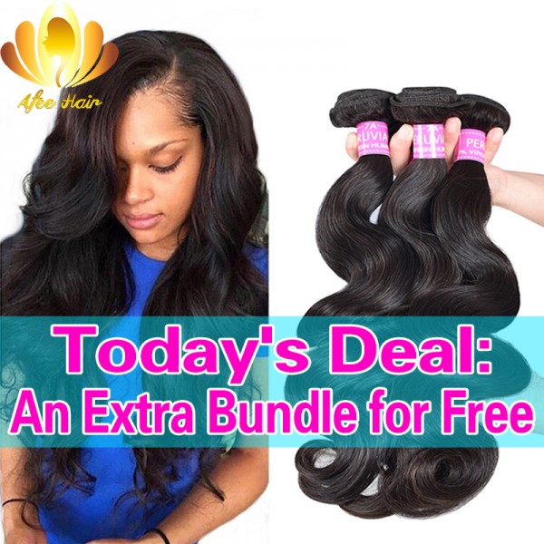 Afee Hair Products Peruvian Virgin Hair Body Wave 4 Bundles Peruvian Body Wave 8-30 inch Human Hair Weave,Virgin Peruvian Hair