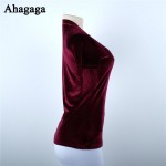 Ahagaga Tops Women 2017 Spring Fashion Velvet T-shirts Solid Claret Short Sleeve Basic Tees Casual Women Pocket Outwear T-shirt