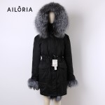 Ailoria Brand 2017 Top Quality Winter Women Real Fox Fur Coats hooded 100% Genuine Natural Fox Fur Jackets lady's Parka 