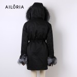 Ailoria Brand 2017 Top Quality Winter Women Real Fox Fur Coats hooded 100% Genuine Natural Fox Fur Jackets lady's Parka 