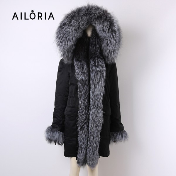 Ailoria Brand 2017 Top Quality Winter Women Real Fox Fur Coats hooded 100% Genuine Natural Fox Fur Jackets lady's Parka 