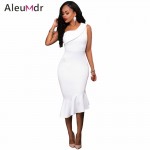 Aleumdr 2017 Cheap Fashion Women Elegant Midi Dress Hot Summer Red Single Shoulder Ruffle Party Dress For Ladies LC61490