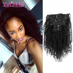 Aliexpress Yvonne Brazilian Virgin Hair Clip In Human Hair Extensions,7Pcs/set Kinky Curly Clip In Hair Extensions,Color 1B