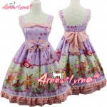 Amourlymei Summer Women Princess Dress 2018 Japanese Style Mori Girl Sweet Bow Vintage Print Dress JSK Lolita Dress Plus Size