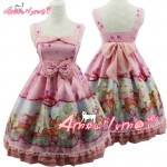 Amourlymei Summer Women Princess Dress 2018 Japanese Style Mori Girl Sweet Bow Vintage Print Dress JSK Lolita Dress Plus Size