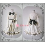 Anime Card Captor Sakura Cosplay Style Lolita Dress Sakura & Tomoyo Beige & Purple Knee Length Cute One Piece