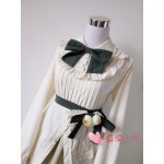 Anime Card Captor Sakura Cosplay Style Lolita Dress Sakura & Tomoyo Beige & Purple Knee Length Cute One Piece