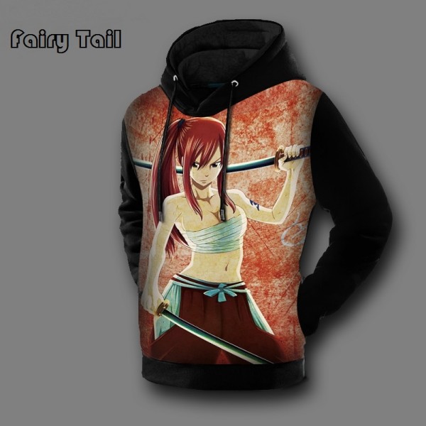 Anime Fairy Tail 3D Print Hoodies And Sweatshirts Men Hooded Pullovers Natsu Dragneel & Lucy Heartphilia Printed Fleece Hoody 