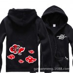 Anime Naruto Itachi Uchiha red cloud Zipper hoodies sportswear Sweatshirt cotton add plush hoody winter cosplay Costume NEW