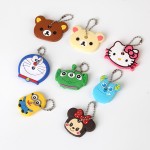 Anime Silicone Key Cap Cat Minion Key Chain Women Bag Charm Key Holder Mickey Key Ring Owl Keychain Hello Kitty Stitch Key Cover