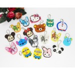 Anime Silicone Key Cap Cat Minion Key Chain Women Bag Charm Key Holder Mickey Key Ring Owl Keychain Hello Kitty Stitch Key Cover