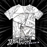 Anime Sword Art Online Kirito T-shirt Polyester SAO Cool T Shirt Summer Active Otaku Men Women Clothing