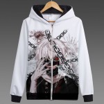 Anime Tokyo Ghoul Ken Kaneki Printed Hoodies Hooded Zip Up Sweatshirts New 2017 Touka Kirishima Hoodie Free Shipping